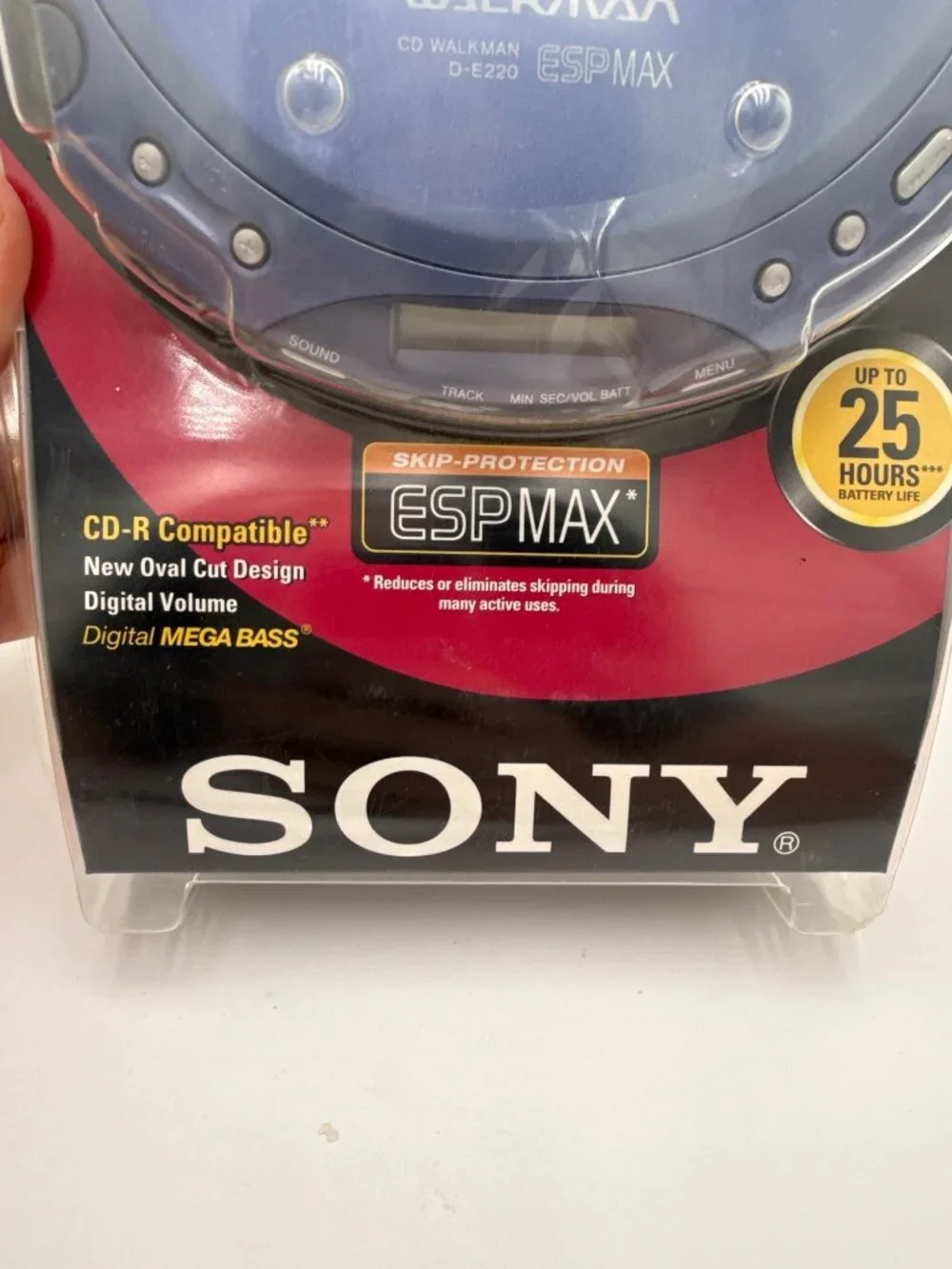 Vintage Sony Walkman D-E220 Portable CD Player ESPMAX Digital Mega Bass Blue Sea